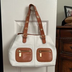 White Leather Handbag 2-Tone Sigrid Olsen